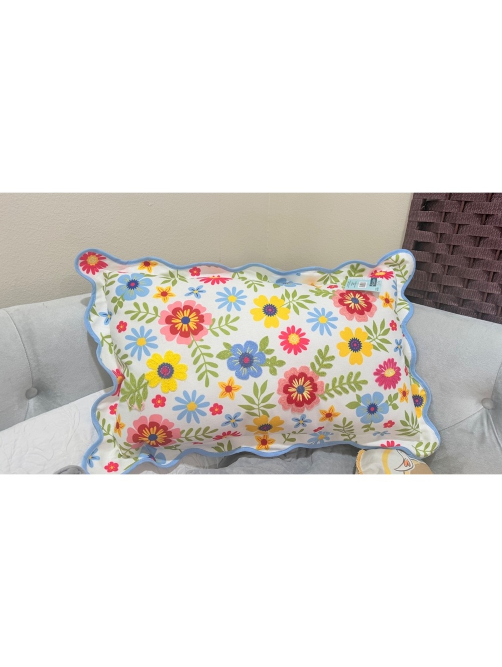 NWT Hobby Lobby Floral Scalloped Pillow